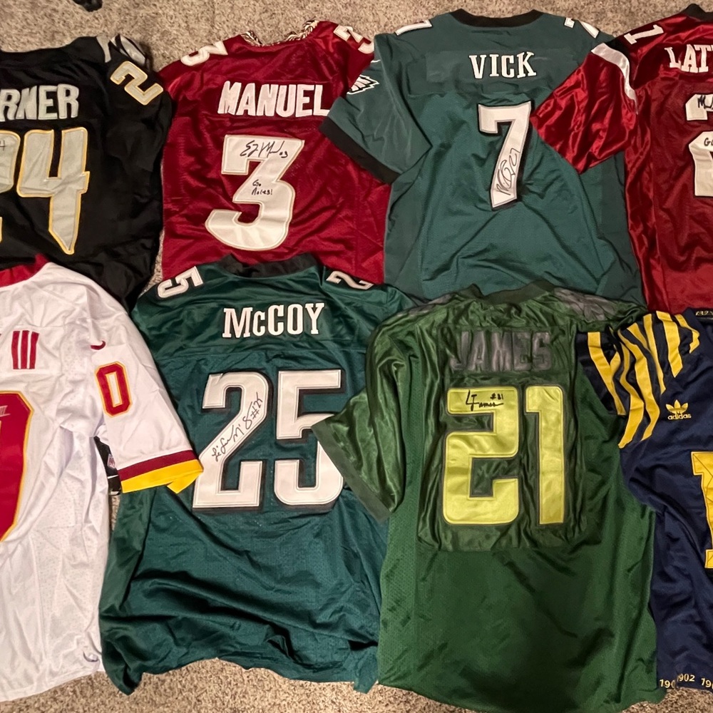 15 Autographed Jerseys NFL, MLB, College